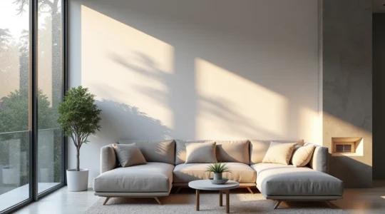 Une maison moderne exposant les problèmes d'humidité et les solutions de ventilation en action